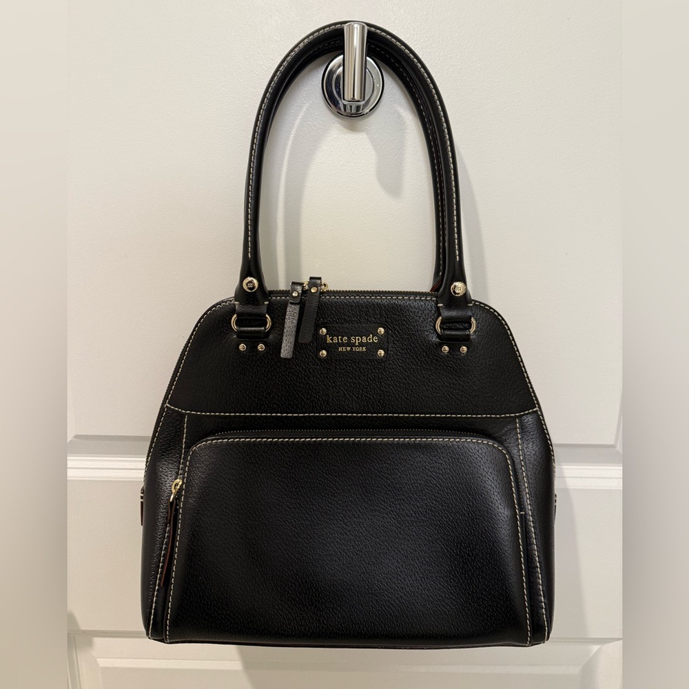 Kate Spade Baxter Street Catalina Black Leather Satchel Bag,‎ Very Gently Used